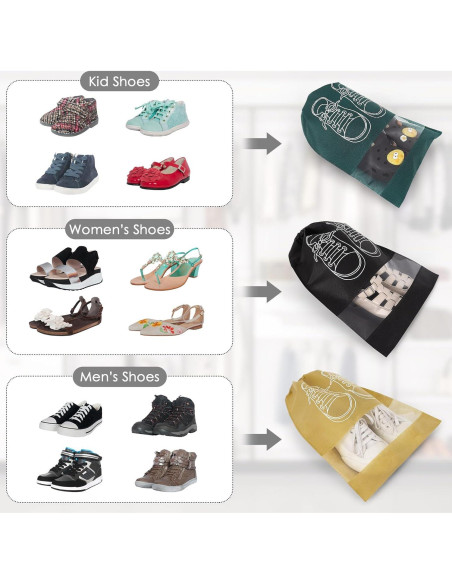 10 Bolsas de Zapatos Portátiles KINYFY 32x44 cm Impermeables