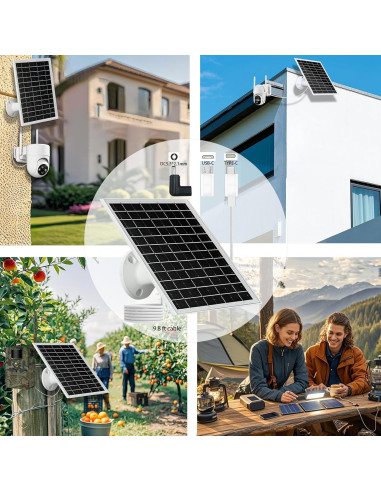 Panel Solar NEWCONNY 6W 5V Portátil USB-C Micro USB Blanco