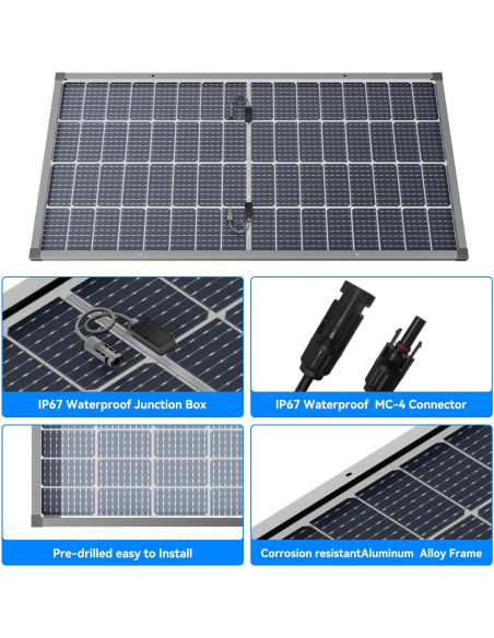 Kit Solar 200W WERCHTAY Bifacial PWM 30A Celdas A+