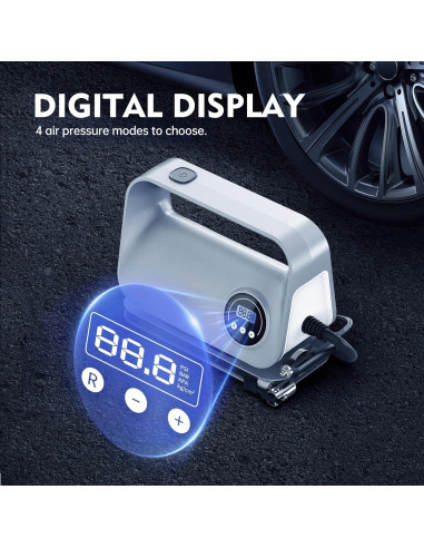 Compresor de Aire Portátil YIJU 12V con Manómetro Digital
