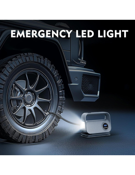 Compresor de Aire Portátil YIJU 12V con Manómetro Digital