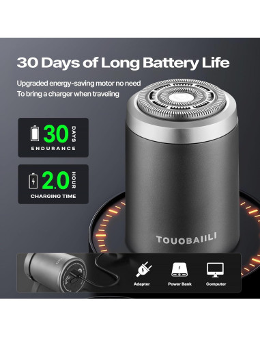 Afeitadora eléctrica Touobaiili Mini T01 a prueba de agua IPX7