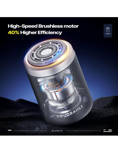 Afeitadora eléctrica Touobaiili Mini T01 a prueba de agua IPX7