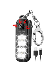 Alarma Personal TECKNET 135dB con Luz Estroboscópica IPX4