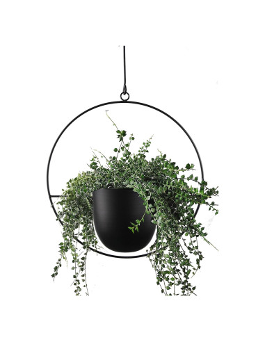 Maceta Colgante Abetree Negra 14cm para Plantas Interior/Exterior