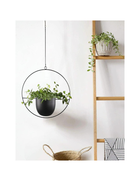 Maceta Colgante Abetree Negra 14cm para Plantas Interior/Exterior