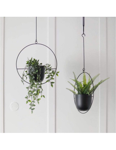 Maceta Colgante Abetree Negra 14cm para Plantas Interior/Exterior