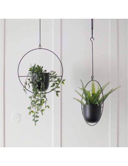 Maceta Colgante Abetree Negra 14cm para Plantas Interior/Exterior
