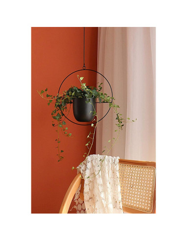 Maceta Colgante Abetree Negra 14cm para Plantas Interior/Exterior