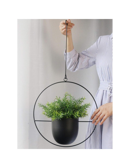 Maceta Colgante Abetree Negra 14cm para Plantas Interior/Exterior