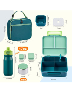Set Caja de Almuerzo Bento Niños MAISON HUIS 6 Piezas Verde 2