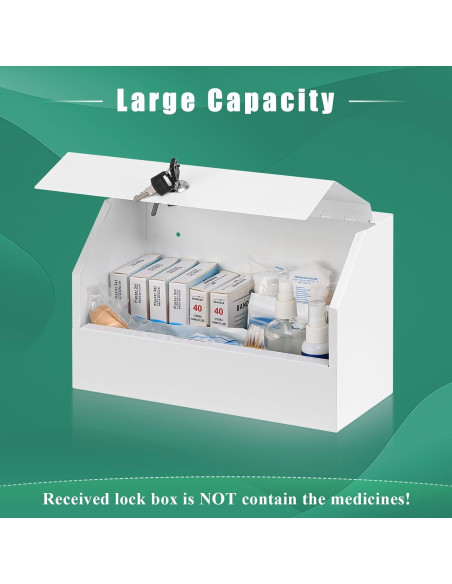 Caja de Medicamentos con Cerradura KYODOLED, Acero Blanco 31x15x20cm