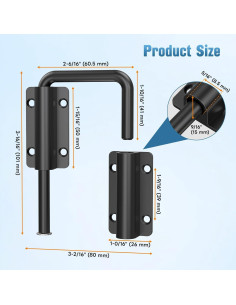 Cerradura de Puerta Corrediza StickNGo de Acero Inoxidable 6.03 cm 2
