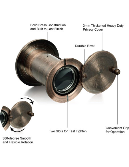 Mirador de Puerta TOGU TG3522YG Cobre Antiguo 220 Grados