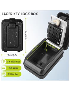 Caja de Llave Resistente al Agua BKNOOU 8109 con Código 12 Dígitos 2