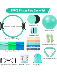 Kit de Pilates Muuruu con Anillo 35.56 cm y Pesas 0.45 kg 2