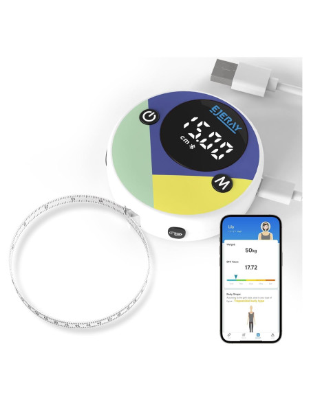 Cinta Métrica Digital EJEJAY 150cm con App y Pantalla LED