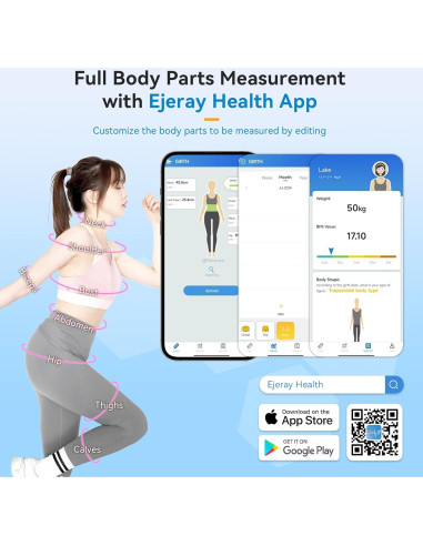 Cinta Métrica Digital EJEJAY 150cm con App y Pantalla LED