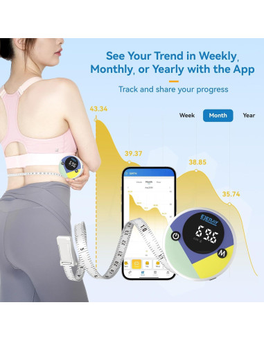 Cinta Métrica Digital EJEJAY 150cm con App y Pantalla LED