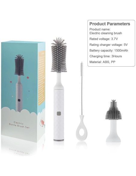 Cepillo Eléctrico para Biberones Biqin Blanco 1500mAh IPX65