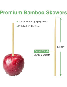 Palitos de Caramelo de Bambú CJFocus 14cm 50 Piezas 2