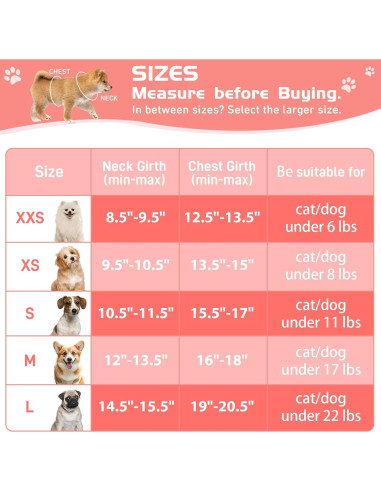 Arnés y Correa para Perros HIHANHAN Rosa XS Sin Tirones