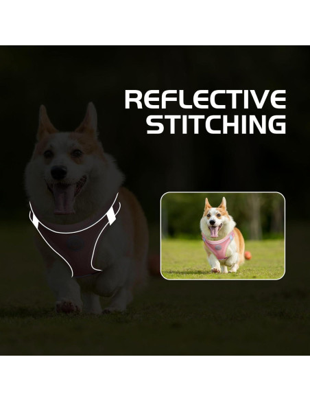 Arnés y Correa para Perros HIHANHAN Rosa XS Sin Tirones