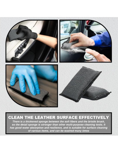 3 Esponjas de Fregado Microfibra GLSOWEE para Interior de Auto