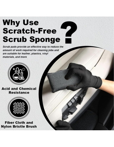 3 Esponjas de Fregado Microfibra GLSOWEE para Interior de Auto