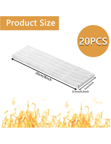 20 Mechas de Lana Cerámica AIHSUMC para Chimenea de Etanol