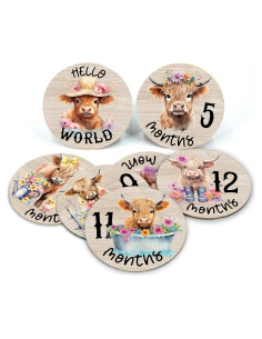 Tarjetas de Hito Mensual de Madera para Bebé - 7 Piezas