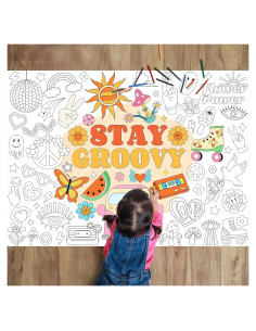 Póster Gigante para Colorear Groovy 80x110 cm Naozinebi