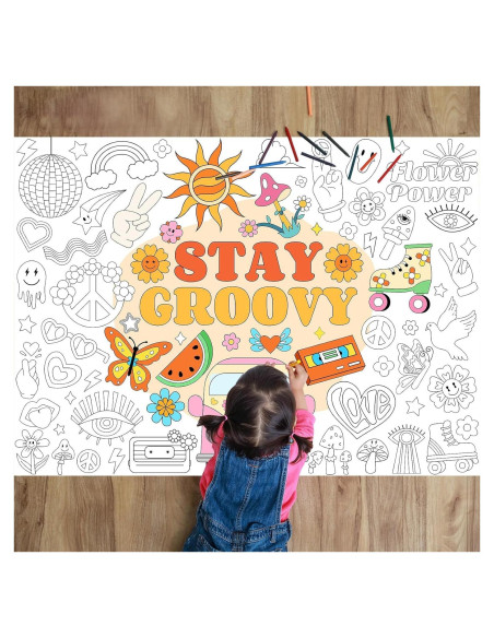 Póster Gigante para Colorear Groovy 80x110 cm Naozinebi