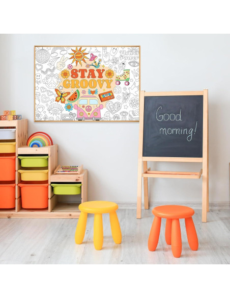 Póster Gigante para Colorear Groovy 80x110 cm Naozinebi
