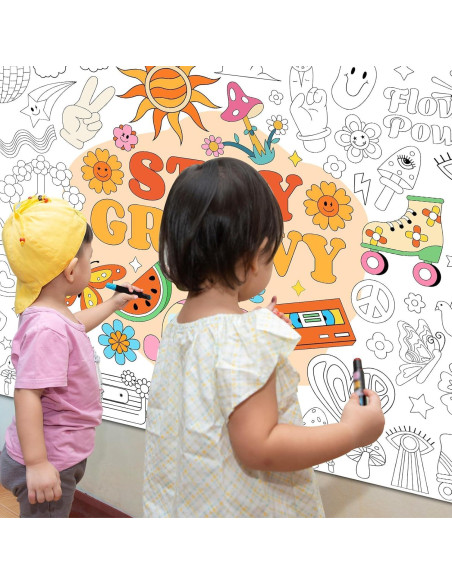 Póster Gigante para Colorear Groovy 80x110 cm Naozinebi