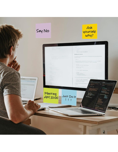 Notas Adhesivas Reutilizables Coowayze 3x3" Coloridas 12 PCS