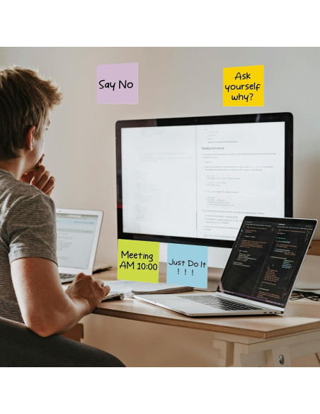 Notas Adhesivas Reutilizables Coowayze 3x3" Coloridas 12 PCS