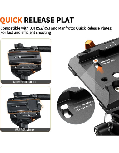 Monopie COMAN Q6 con Pies y Cabezal Fluido 70.6" 9.98 kg