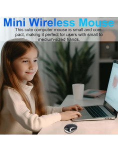 Mini Ratón Inalámbrico Genérico Negro 1000 DPI para Niños 2
