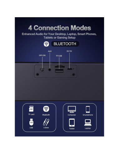 Barra de Sonido Bluetooth Bluedee BD-SK200 24W con Bajo Profundo