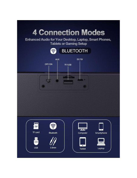 Barra de Sonido Bluetooth Bluedee BD-SK200 24W con Bajo Profundo