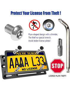 Soporte de Placa de Licencia Frontal AOOTF - Aluminio Negro 2