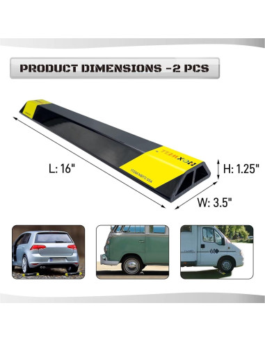 Tope de Estacionamiento HOXWELL 40.64 cm - Juego de 2 Unidades