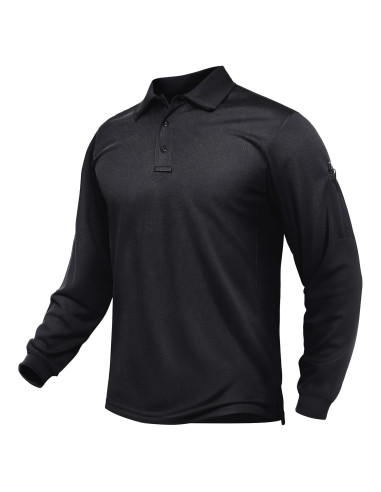 Camisa Polo de Manga Larga TACVASEN Hombre Secado Rápido
