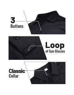 Camisa Polo de Manga Larga TACVASEN Hombre Secado Rápido 2