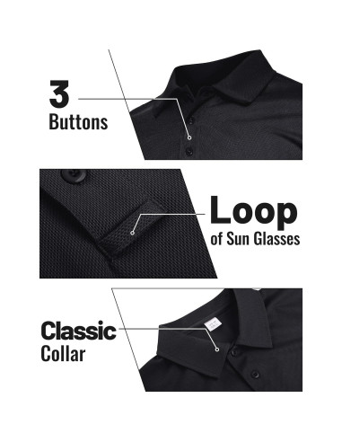 Camisa Polo de Manga Larga TACVASEN Hombre Secado Rápido