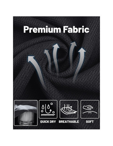 Camisa Polo de Manga Larga TACVASEN Hombre Secado Rápido