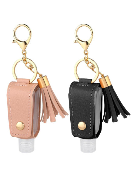 Soporte de Gel Antibacterial MOZEAT 2 Pcs Cuero Viaje 59ml