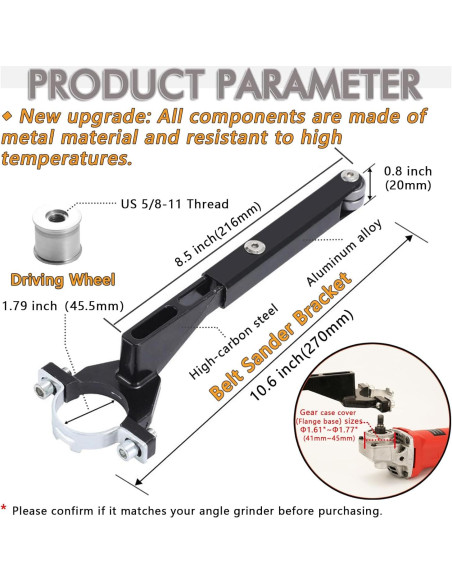 Adaptador Lijadora de Banda Rocsuk para Amoladora Angular 20 Pzs
