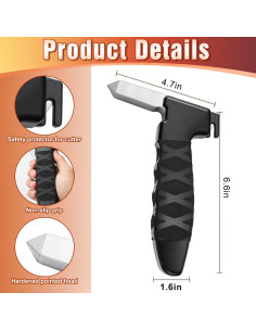 Asistente de Manija de Puerta de Auto Senlinyu 3 en 1 Negro 2